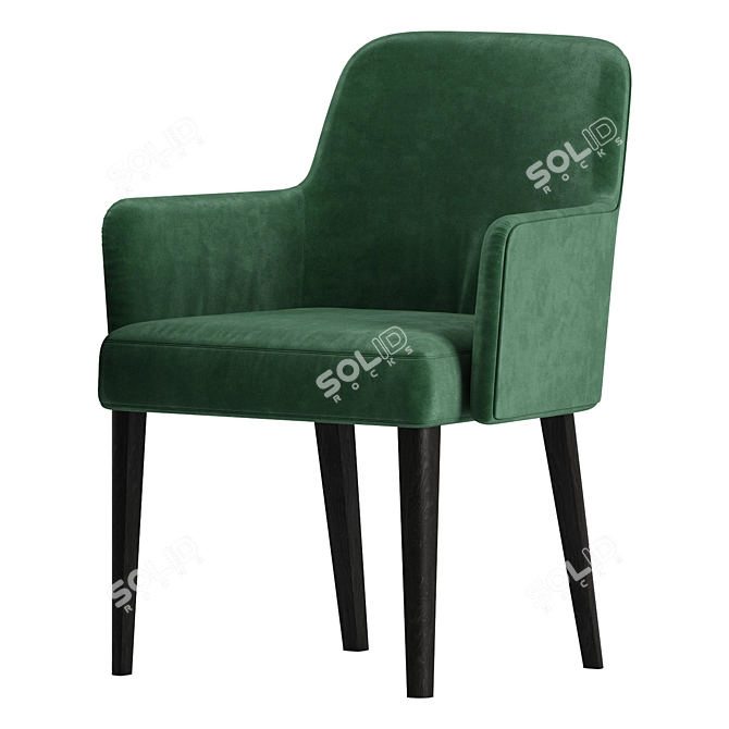 Luxury Velvet Chair 3D model image 1