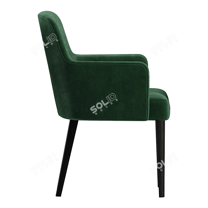 Luxury Velvet Chair 3D model image 3