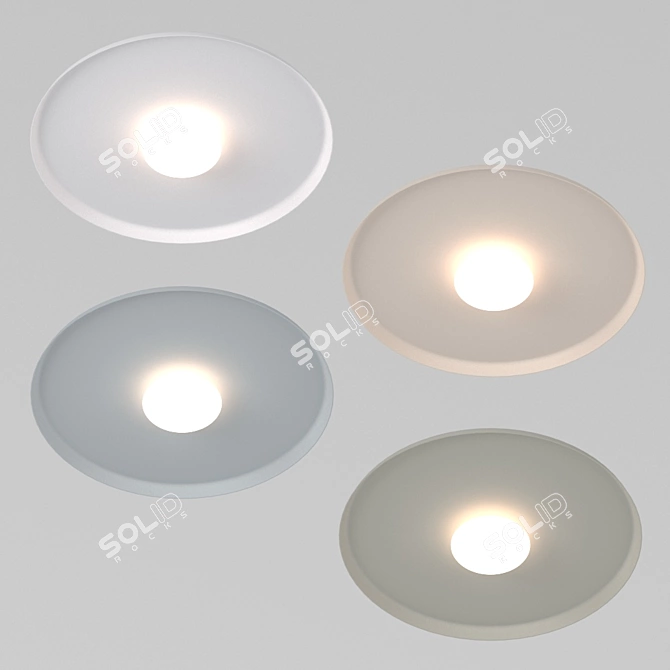 Modern Aluminum Ceiling Lamp 3D model image 4