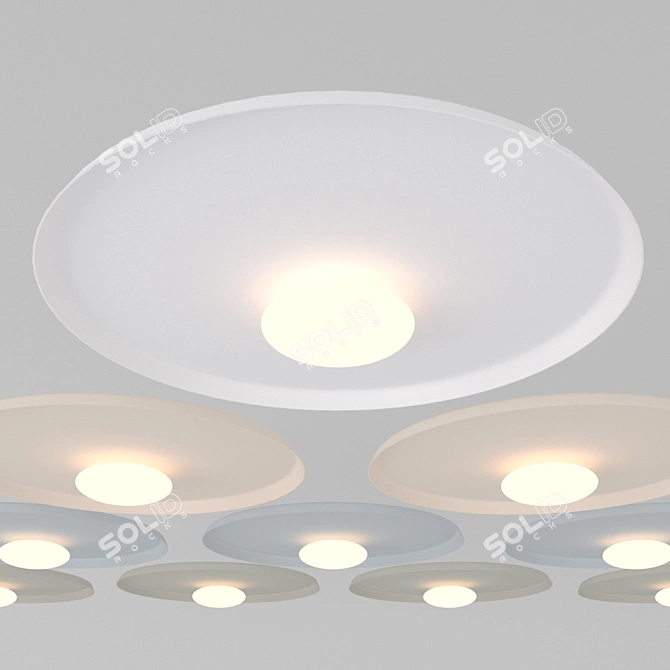 Modern Aluminum Ceiling Lamp 3D model image 8