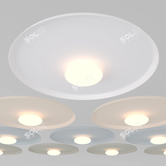 Modern Aluminum Ceiling Lamp 3D model image 9