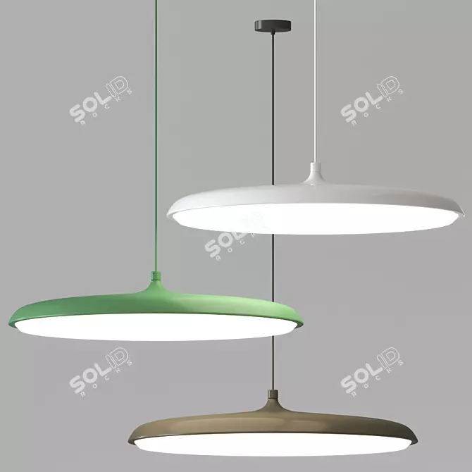 Scandinavian LED Pendant Light 3D model image 1