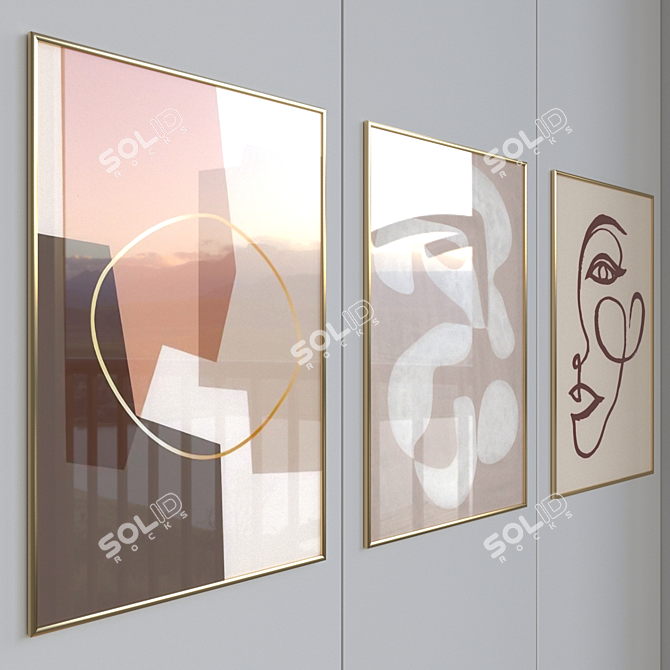 Elegant Frame for Canvas Art 3D model image 2