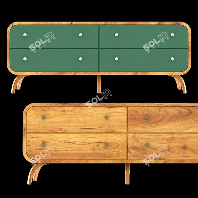 Emerald Elegance: Ellipse Chest of Drawers 3D model image 1