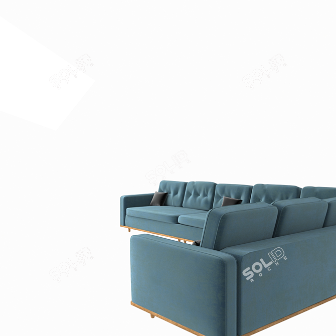 L-Shaped Industrial Sofa 3D model image 2
