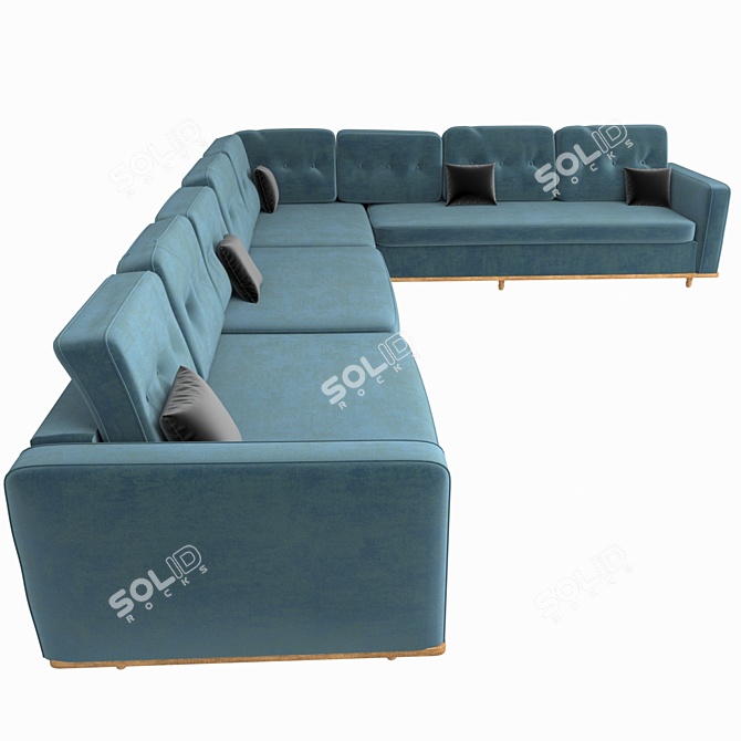 L-Shaped Industrial Sofa 3D model image 3