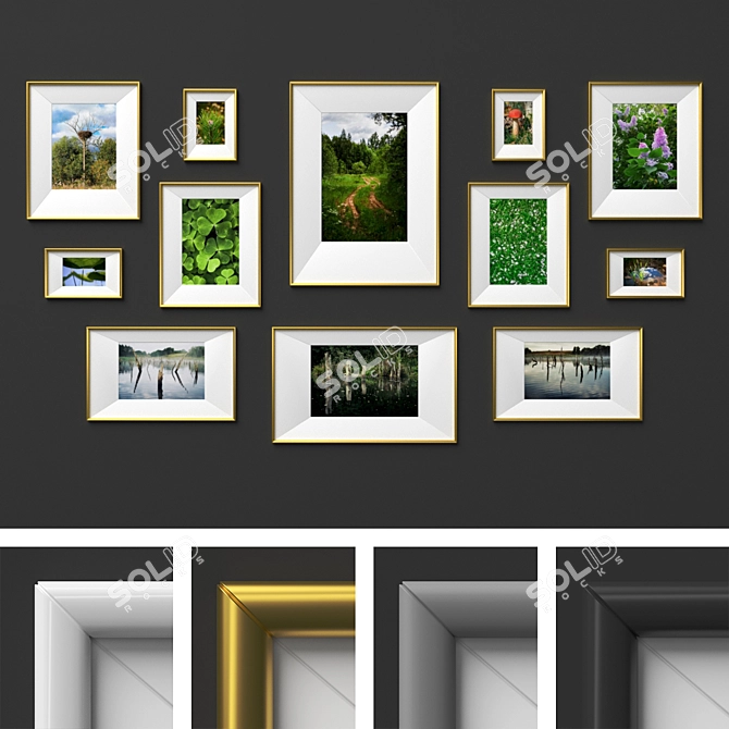 Nature's Delight: Beautiful Nature Photo Frames 3D model image 5