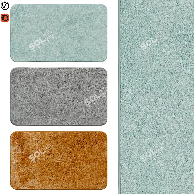 Contemporary Bath Rugs 3D model image 1