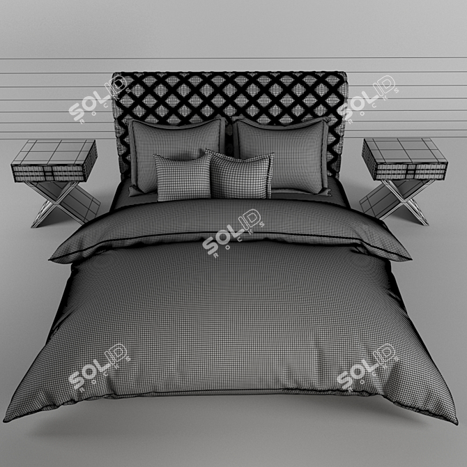 Modern Adler Shelter Bed & 2 Small Tables 3D model image 4