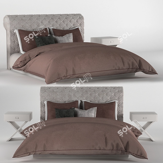 Modern Adler Shelter Bed & 2 Small Tables 3D model image 5