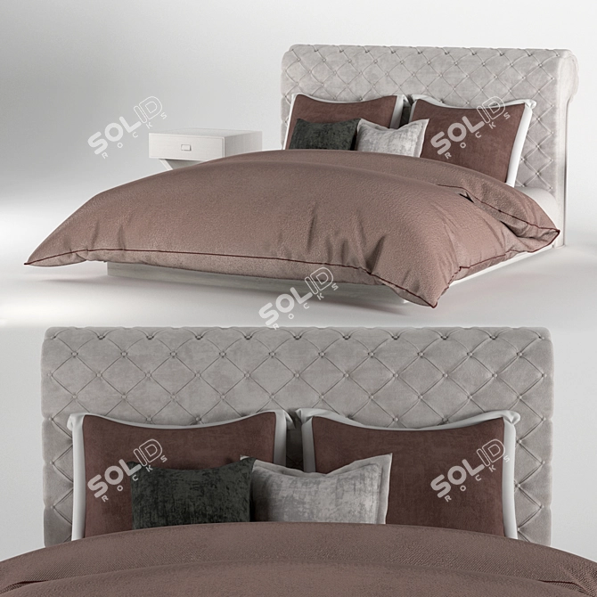 Modern Adler Shelter Bed & 2 Small Tables 3D model image 6