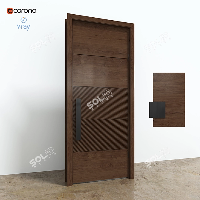  Lecate Artisan Walnut Door 3D model image 1