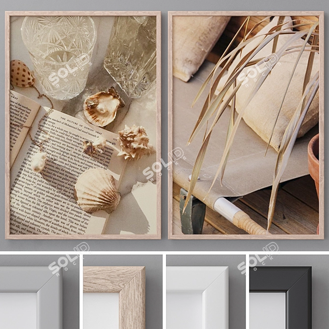 Modern Abstract Photo Frames Set 3D model image 1