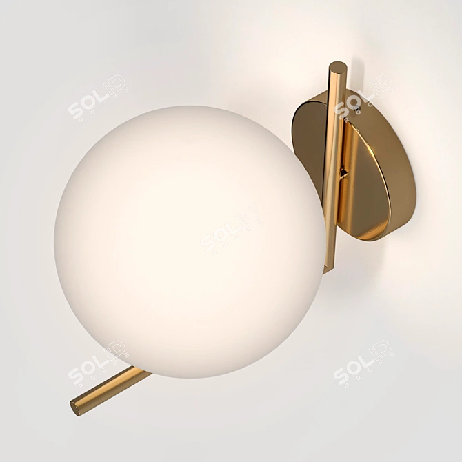 Elegant Stem Wall Lamp in Golden Finish 3D model image 3