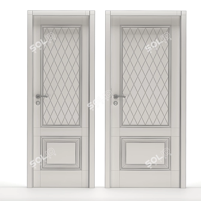 Title: Sherman Anthracite Glazed Interior Door 3D model image 5