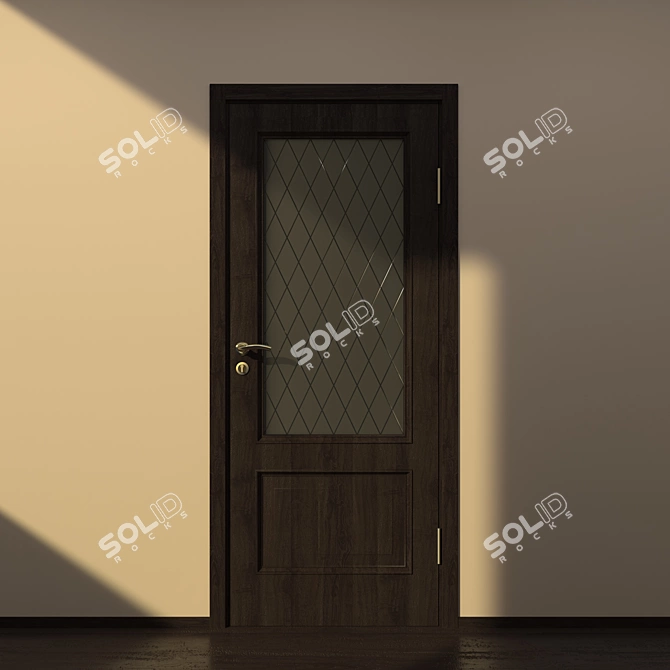 Title: Sherman Anthracite Glazed Interior Door 3D model image 6