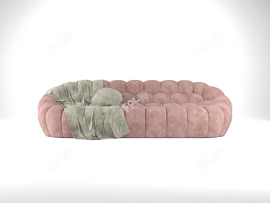 Luxurious Leather Bubble Sofa 3D model image 1