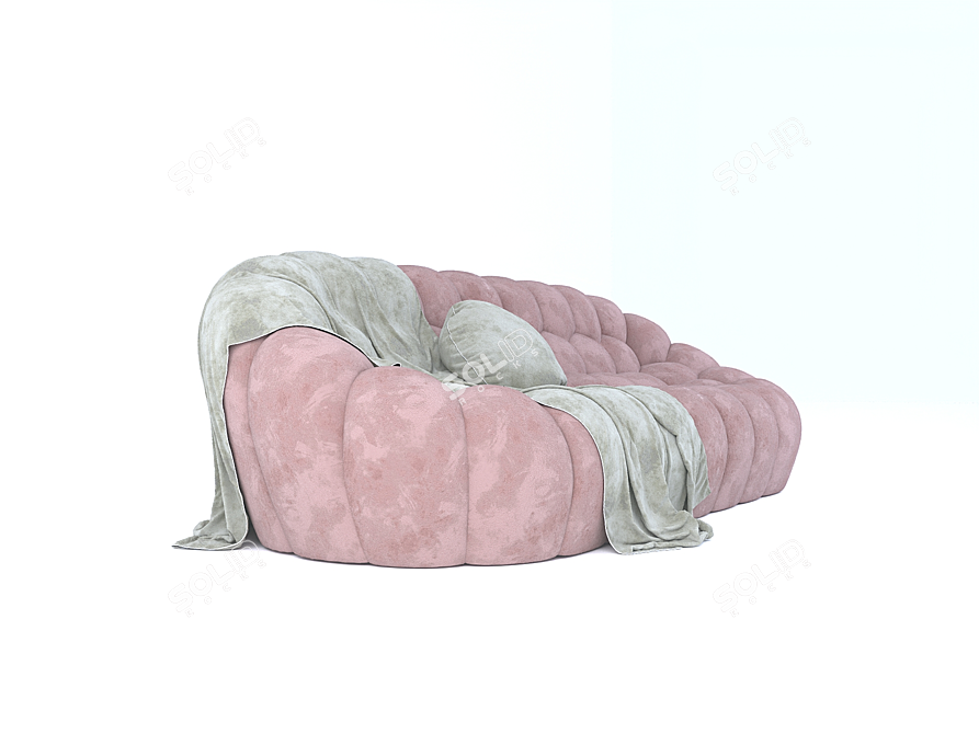 Luxurious Leather Bubble Sofa 3D model image 2