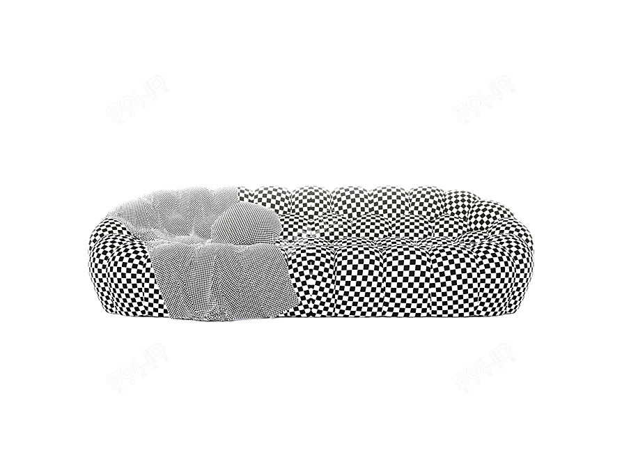 Luxurious Leather Bubble Sofa 3D model image 4