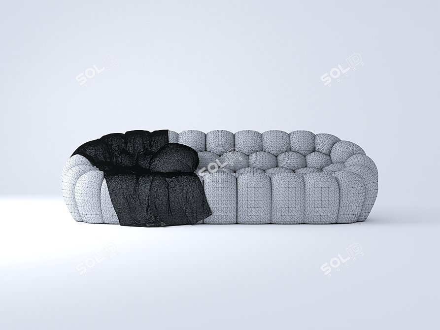 Luxurious Leather Bubble Sofa 3D model image 5