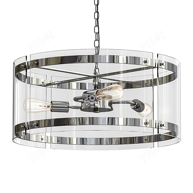 Modern Glass Pendant Chandelier 3D model image 1