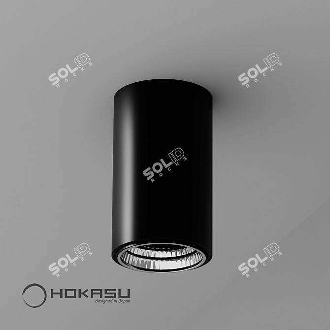 Sleek Aluminum Surface Lamp 3D model image 2