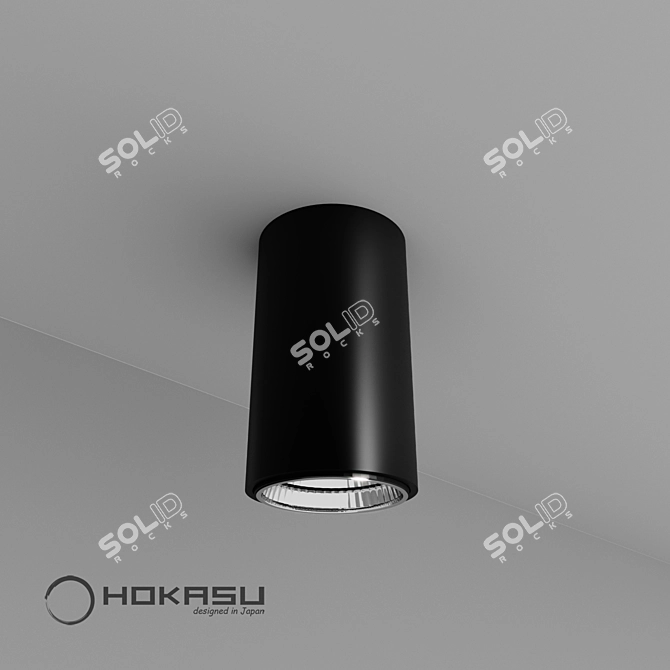 Sleek Aluminum Surface Lamp 3D model image 4