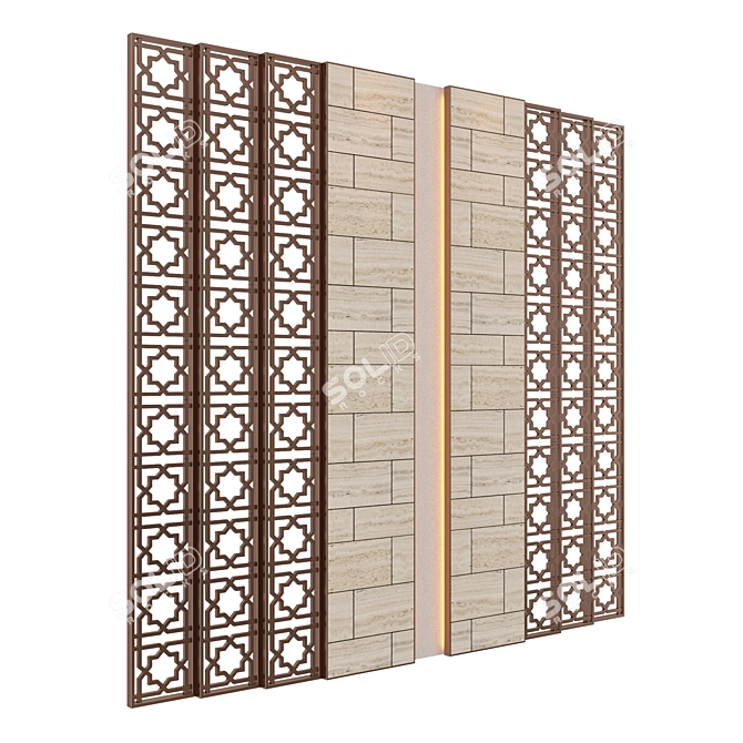 Elegant Dividing Screen 3D model image 2