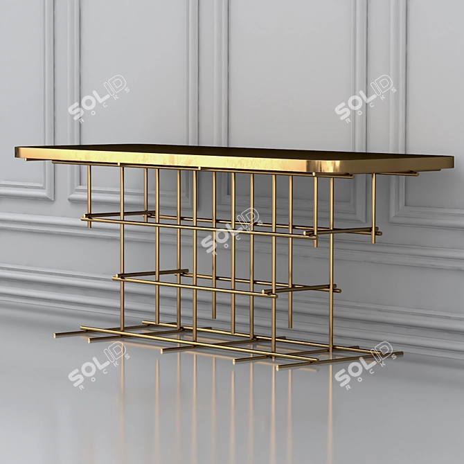 Elegant Bronze Console for Living and Dining Rooms 3D model image 4
