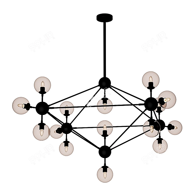 Sleek Logan 15-Light Sputnik Chandelier 3D model image 1