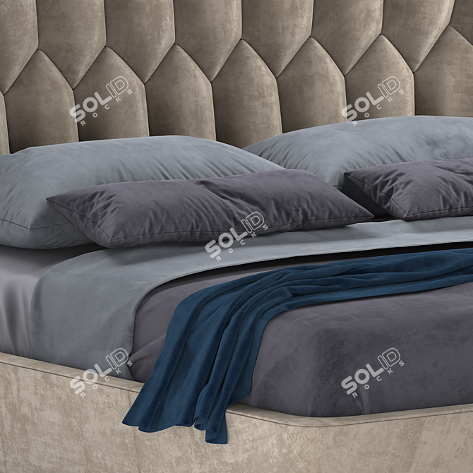  Mollie Bed: Sleek and Stylish Slumber 3D model image 2