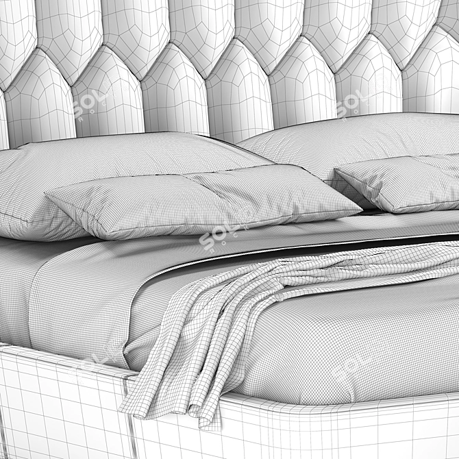  Mollie Bed: Sleek and Stylish Slumber 3D model image 5