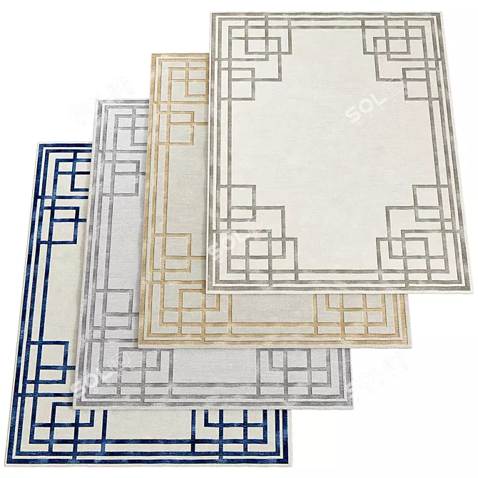 Modern Geometric Pattern Carpet 3D model image 1