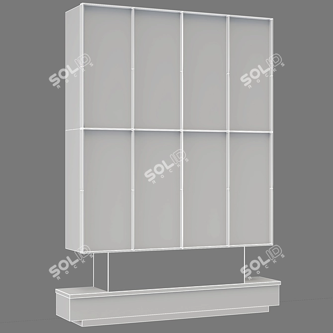 Title: Modern Metal Paneled Fireplace 3D model image 4