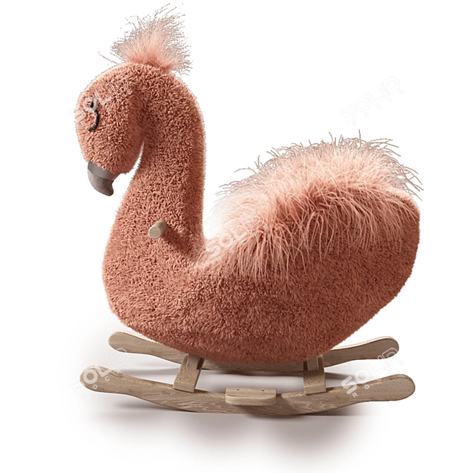 Elegant Flamingo Rocker 3D model image 2