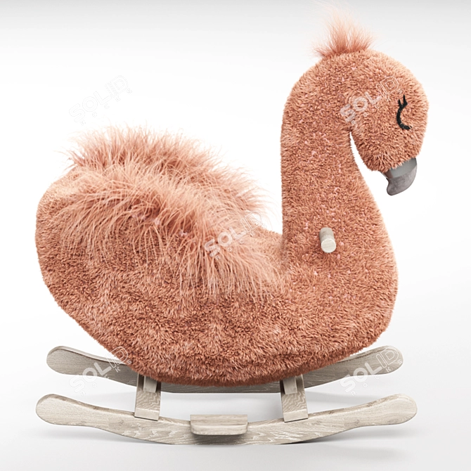 Elegant Flamingo Rocker 3D model image 4