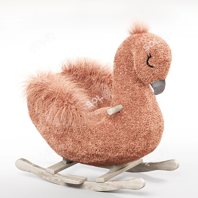 Elegant Flamingo Rocker 3D model image 5