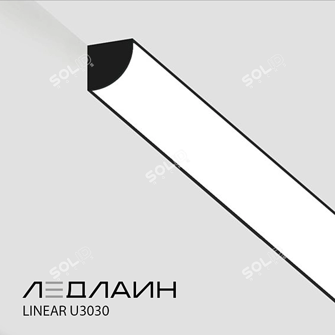 Title: Sleek Linear U3030 Pendant Light 3D model image 2