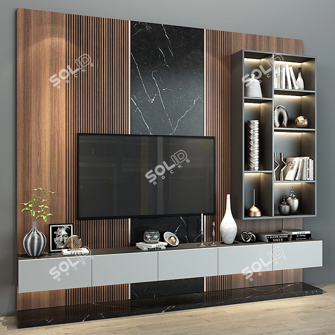 Contemporary TV Shelf 0211 3D model image 2