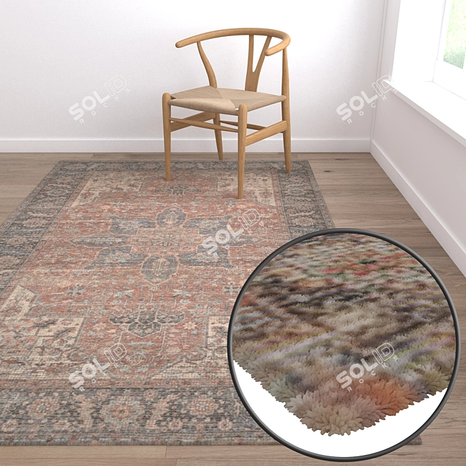 Luxury Texture Carpets Set 3D model image 5