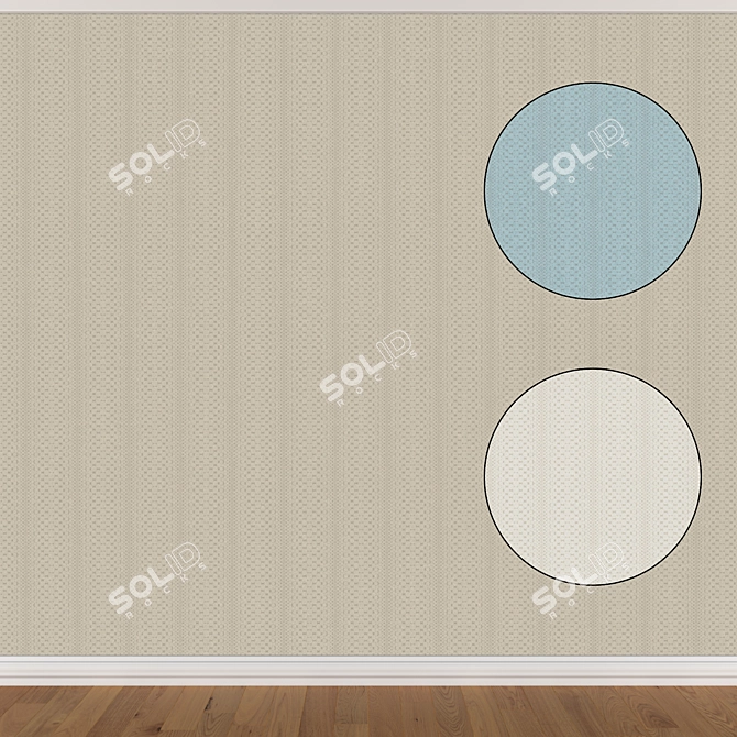 Seamless Wallpaper Set in 3 Colors 3D model image 1