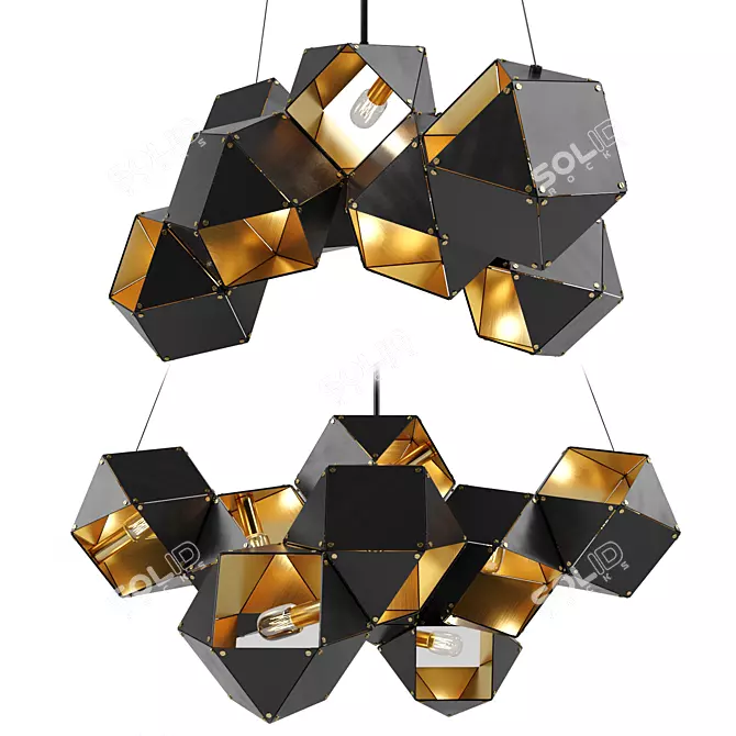 Elegant Metal Pendant Lamp 3D model image 1