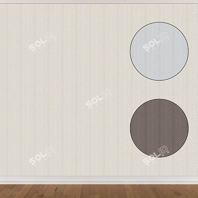 Seamless Wallpaper Set: 3 Colors - 3D Models & Textures 3D model image 1