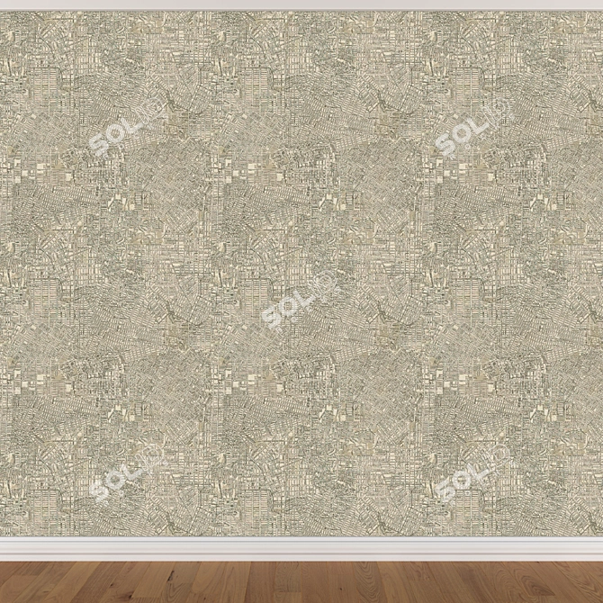 Seamless Wallpaper Set in 3 Colors 3D model image 3