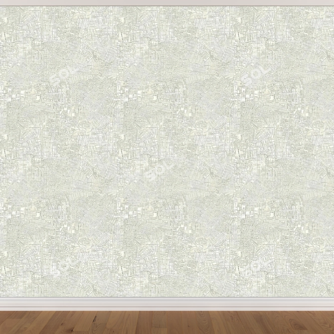 Seamless Wallpaper Set in 3 Colors 3D model image 4