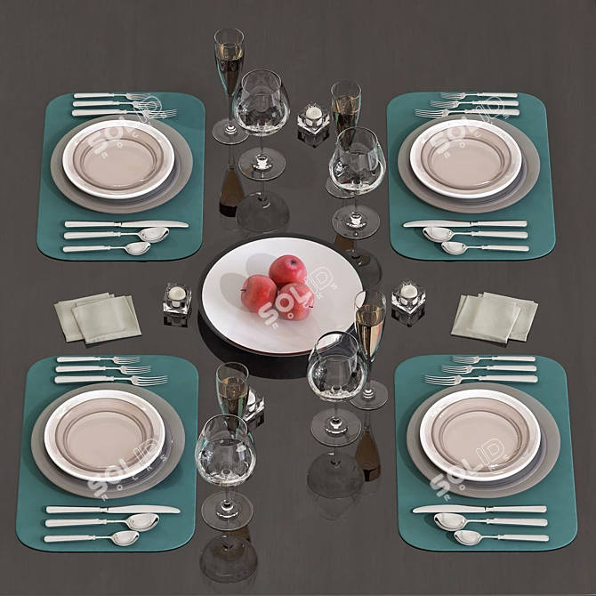 Modern Decor Table Set 3D model image 1