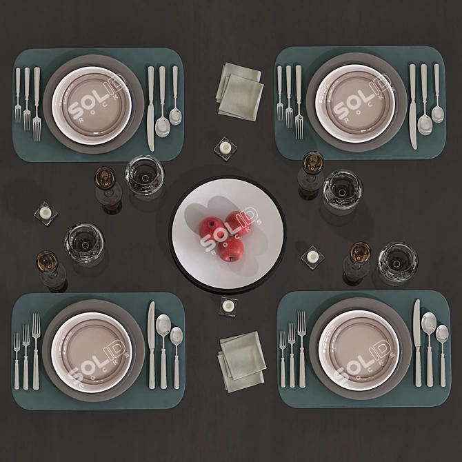 Modern Decor Table Set 3D model image 3