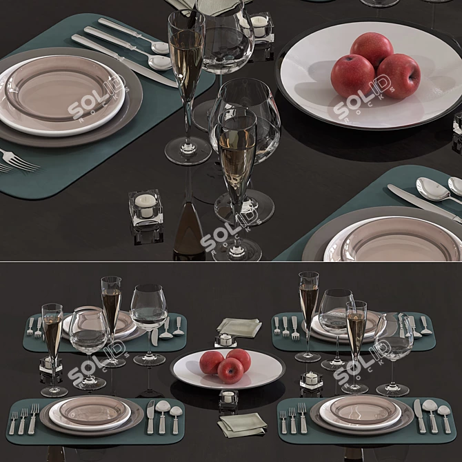 Modern Decor Table Set 3D model image 5