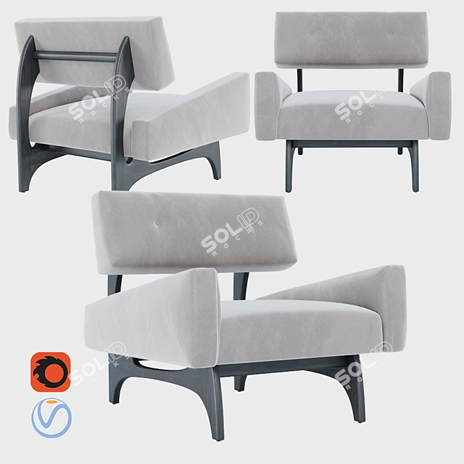 Canadian Lounge Chair: Premium Comfort 3D model image 2