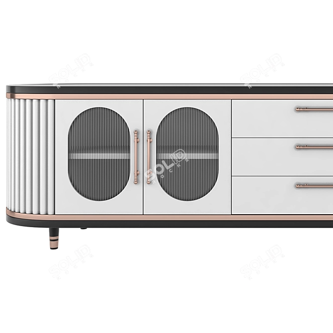 Modern Sideboards in 2 Sizes 3D model image 2